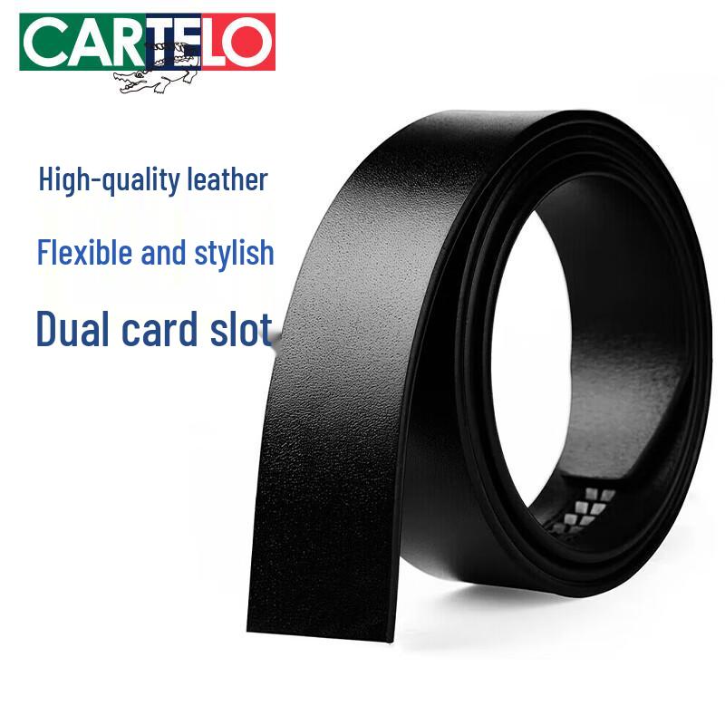 Cartelo Men s Automatic Buckle Embossed Leather Belt Adjustable 110-130cm