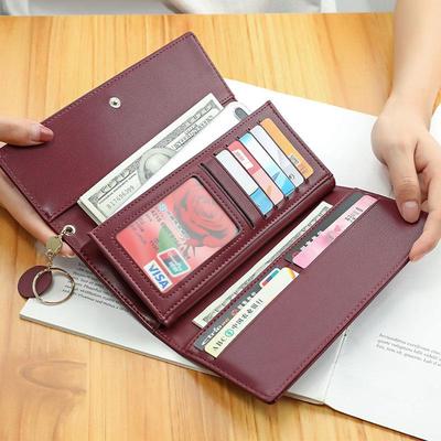 Portefeuilles pour femmes mode 3 fois Long Style multi-fonctionnel portefeuille sac à main frais en cuir PU femme pochette porte-carte femme sangle sac d'argent