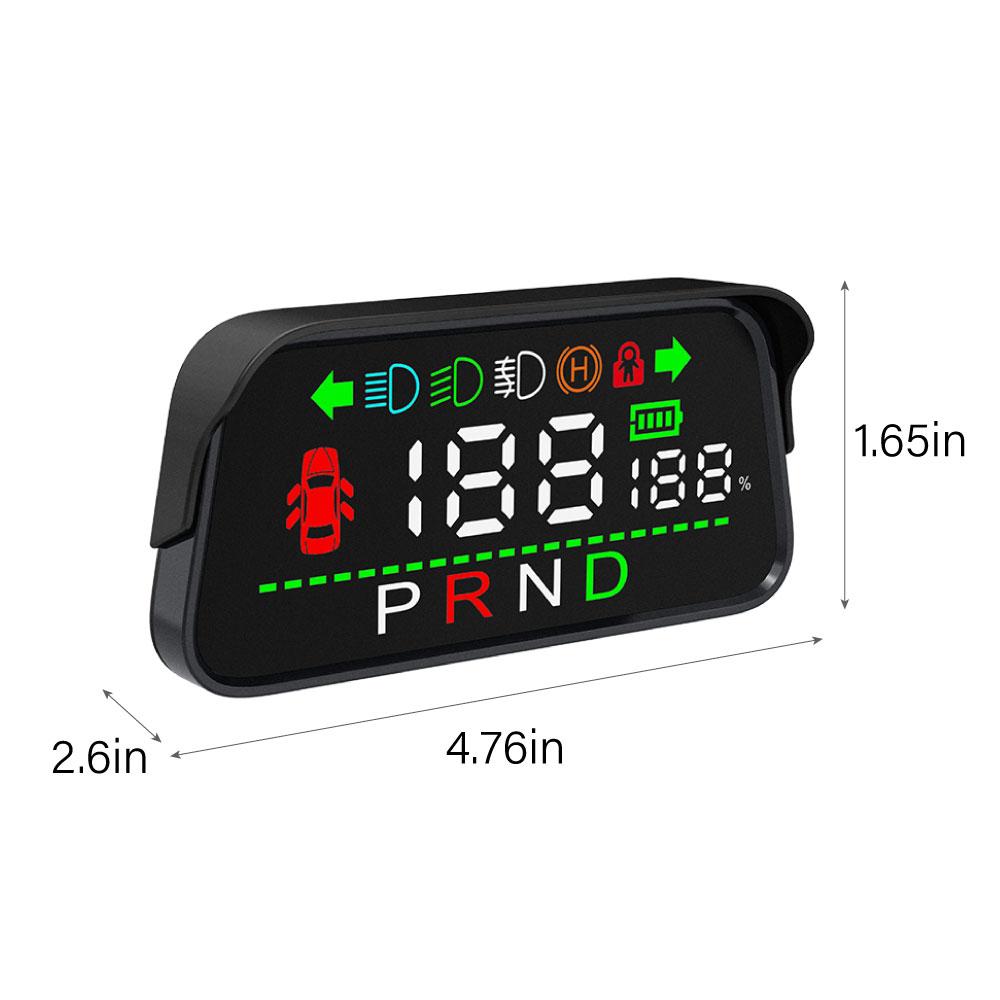 Linkstyle Head Up Display do auta, MPH, GPS tachometr s alarmem překročení rychlosti a přizpůsobitelným LED ambientním osvětlením HUD displej pro všechna auta