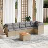 VidaXL Garden Lounge Set with Cushions 7 Pcs, Patio Sofas, Patio Furniture Set, Outdoor Furniture, Beige 3223651