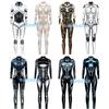 Halloween 3D Armor Print Slim Fit Long Sleeve Cosplay Jumpsuit Adults Kids