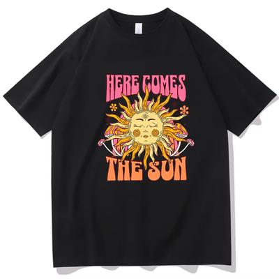 Here Comes The Sun Potisky Trička Letní Móda Tričko Unisex Dámské Harajuku Krátký Rukáv Kulatý Výstřih Ležérní Košile Topy