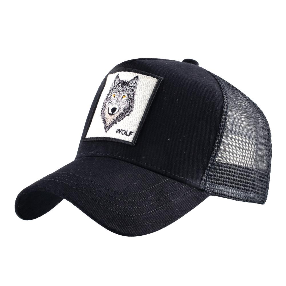 European & American Retro Cotton Embroidered Animal Mesh Baseball Cap
