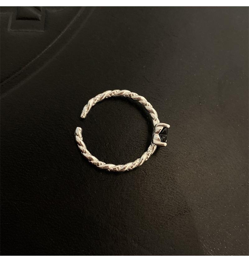 925 Sterling Silver Heart Black Zircon Irregular Rings For Women Engagement Rings Luxury Jewelry Accessories Jewellery