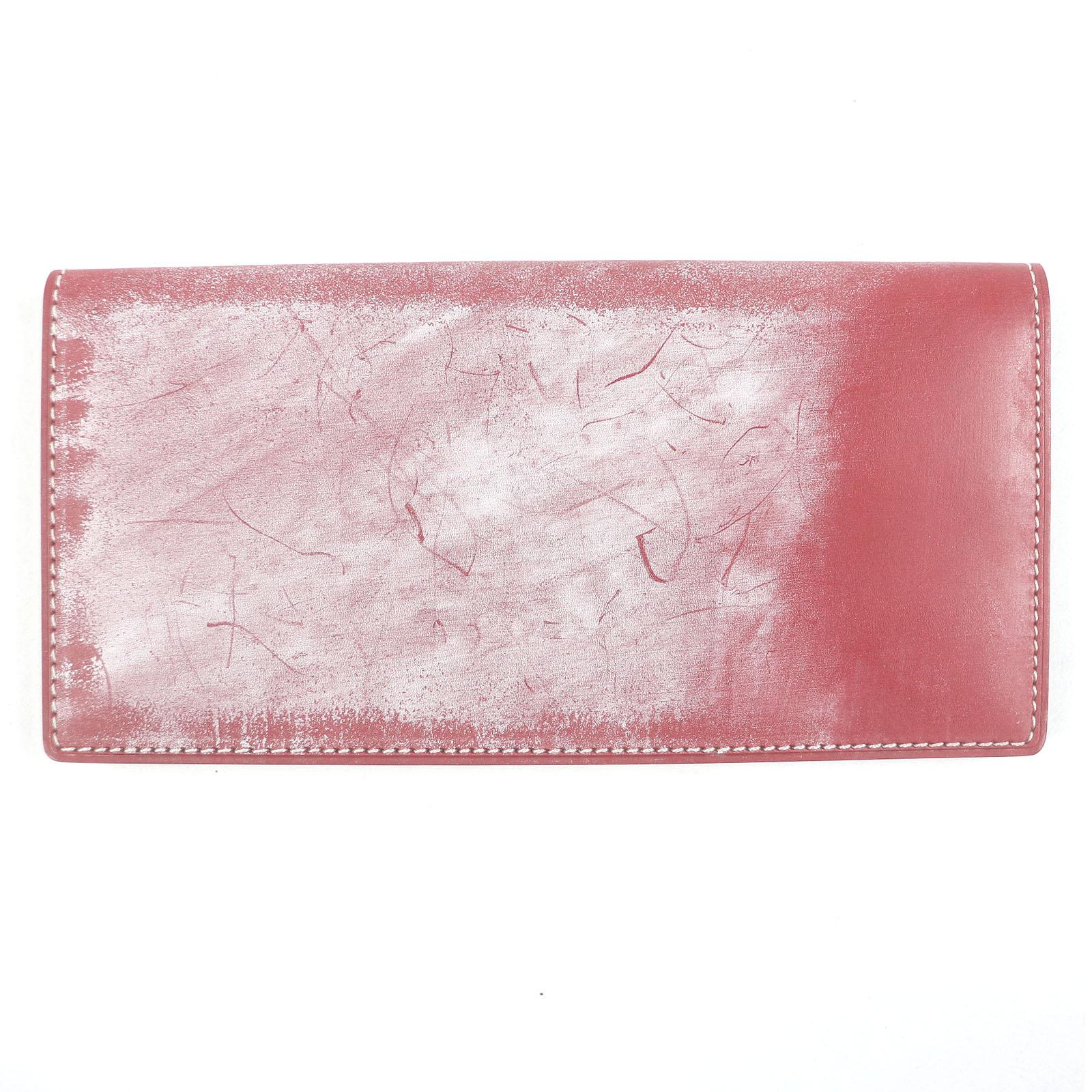 

GANZO Purse Long Wallet Bifold Wallet Red Bridle leather mens Used