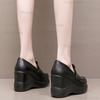 British Style Slip-on Women's Platform Shoes Wedges Office Ladies Fashion Loafers Thick-sole High Heel Pumps Black Size 34-43