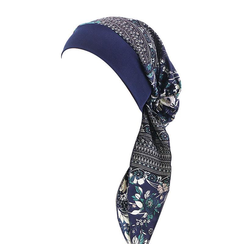 

Кепка-шарф в этническом стиле, эластичная повязка на голову с широким краем, шапка для химиотерапии, домашняя шапка Jdt-329C One size