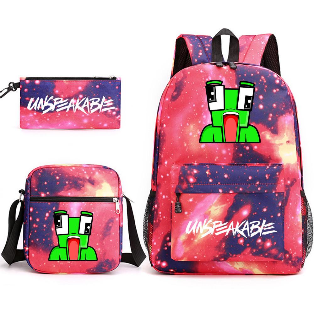 Unspeakable School Bag Fashion Male And Female Student Backpack Casual Crossbody Bag Cartoon Printed Backpack