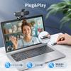 EMEET NOVA 4K Webcam UHD Webcam with PDAF Dual Field of Automatic Light Plug Privacy Suitable for Remote Meetings Live Streaming Autofocus,