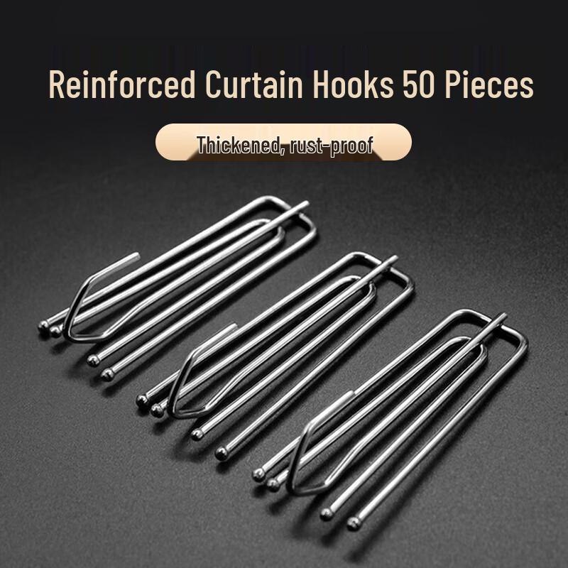 Крючки для штор из нержавеющей стали Ali на четыре зубца (50 шт.) Curtain Accessories