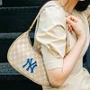 New MLB Monogram Collection Artificial Leather Polyester Shoulder Bag, Pochette, Shoulder Bag Women's Cream Latte 3ABQS012N-50BGD