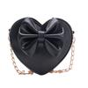 Borsa a tracolla singola con cuore e fiocchi alla moda per bambini, Borsa a tracolla con catena alla moda per l'uso dei bambini