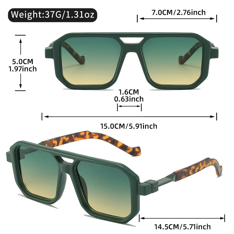 New large-framed double-beam sunglasses with a high-end touch and metal links, versatile and simple sunglasses