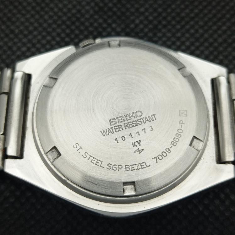 USED RARE VINTAGE SEIKO 5 AUTO 7009A JAPAN MENS CREAM DIAL WATCH 621a-a413410-2 SKU621a-a413410