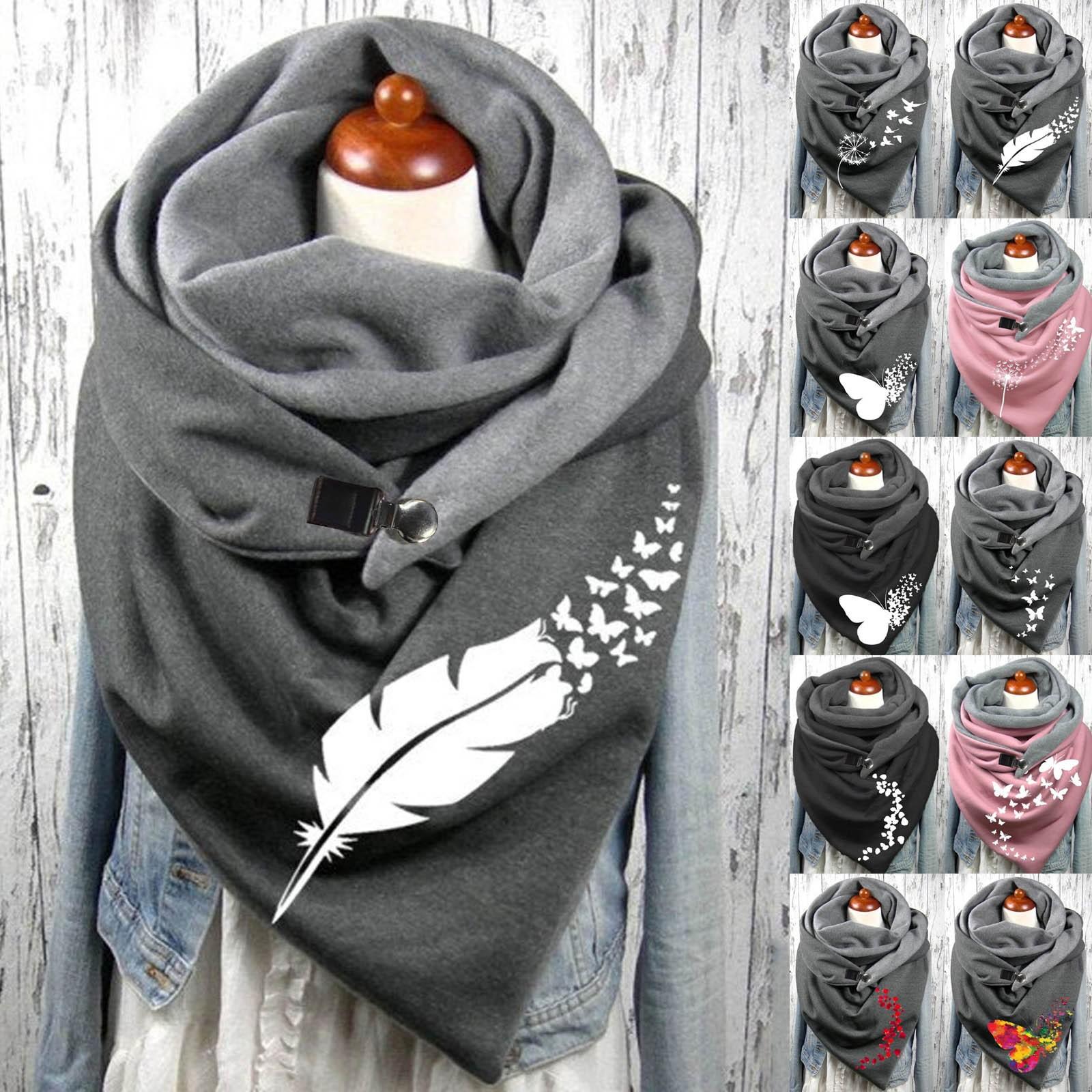 

Зимний женский шарф, большие теплые хлопковые шарфы с классическим узором и принтом