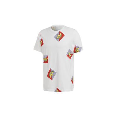 Originals Trefoil Simple Logo Print Casual Crew Neck Short Sleeve T-Shirt Men Tops White FM3342