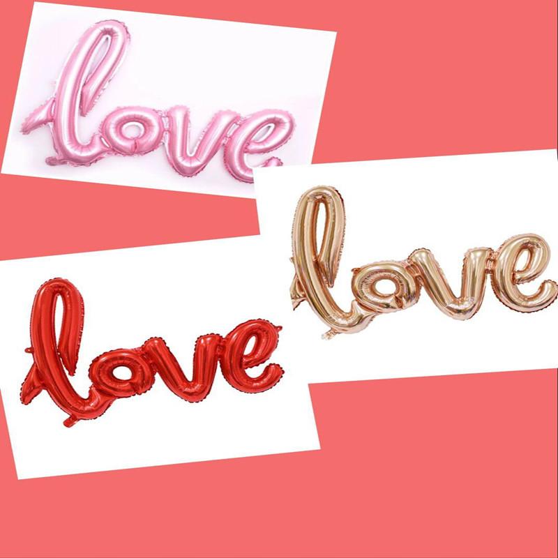 108cm LOVE Letter Foil Balloon Wedding Valentines Anniversary  Birthday Party Decoration Champagne Cup Photo Booth Props