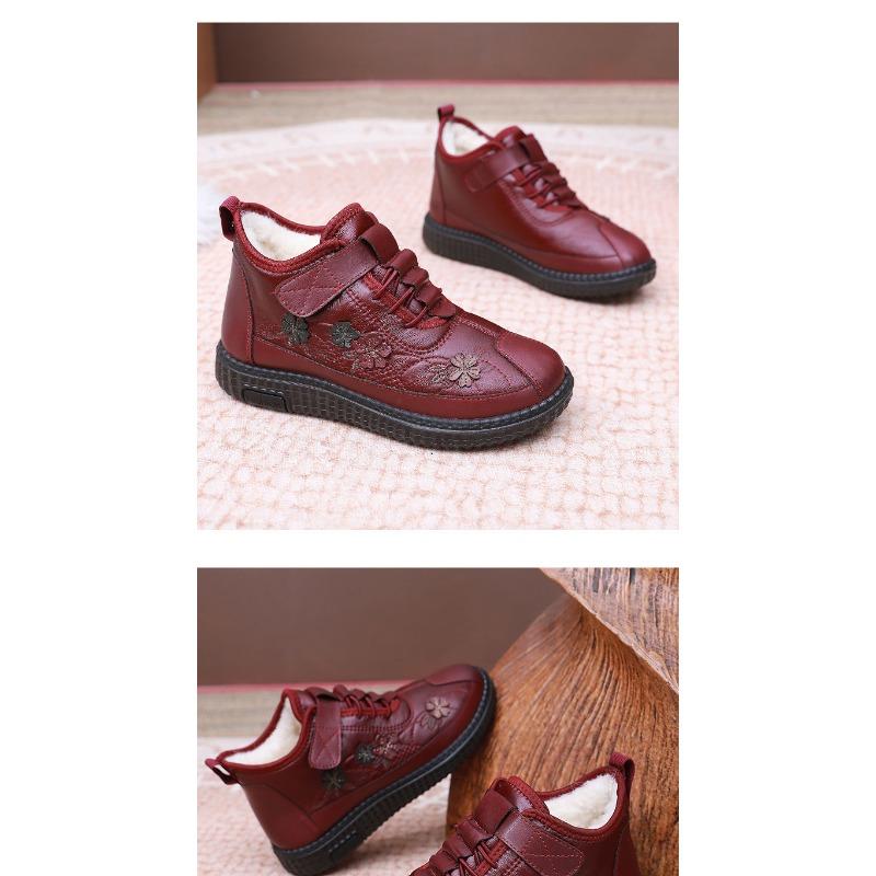 Winter New Women's Cotton Shoes with Fleece and Thickened Middle-aged and Elderly Cotton Boots Are Non-slip and Warm