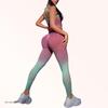 Women's Sexy Gradient Stripe High-Waist Yoga & Fitness Running Suit