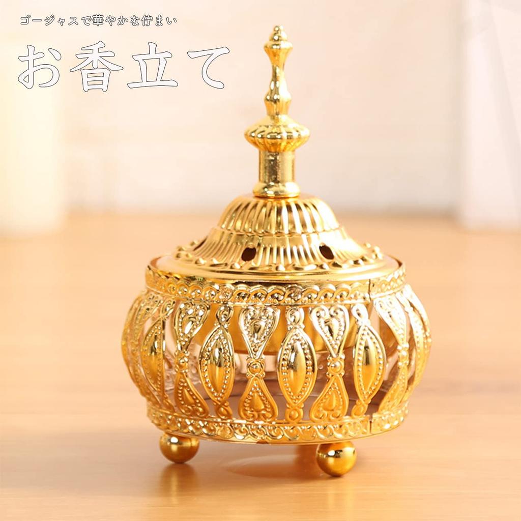 [Queen-b] Gold Incense Burner, Stylish, Scandinavian Design, Relaxing Interior, Modern Aromatherapy, Buddhist Altar, Entryway, Incense Holder, Cute
