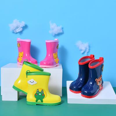 Children Rain Shoes Rubber Boots For Boys Girls Cartoon Kids Water Shoes Waterproof Cute Animals Anti-skid Fashion Soft Boots