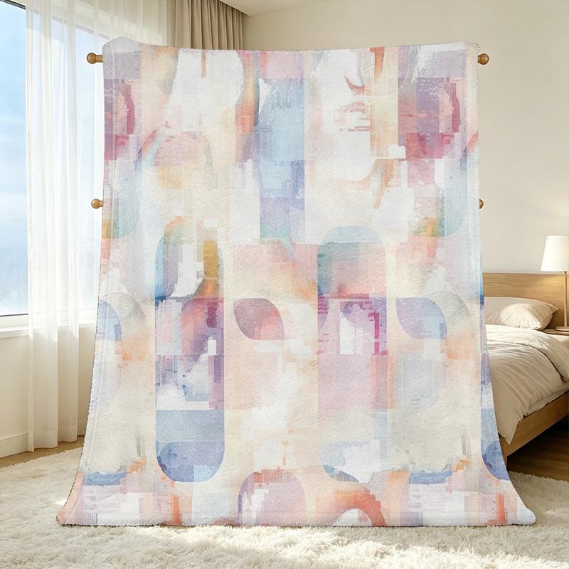Soft Thick Flannel Blanket (Single Size) Cozy Warm, Skin-Friendly, Fresh Color, Ideal for Home, Guest Rooms, Christmas & Halloween Decor