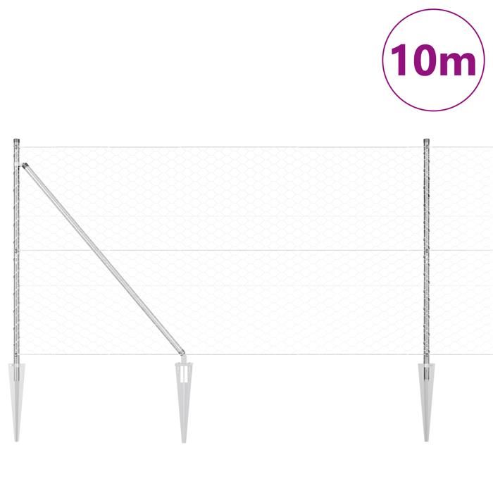 Clôture Hexagonale vidaXL 1,4x10 m Acier Galvanisé 3353351
