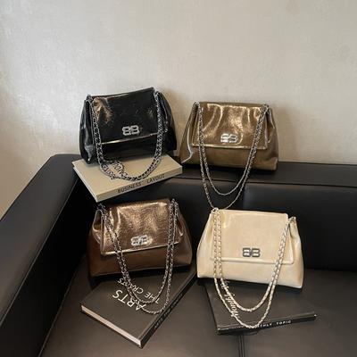 Premium Sense Retro Tasche Damenhandtasche neue Herbst- und Winter-beliebte Ketten-Schultertasche große Kapazität Pendler-Tragetasche