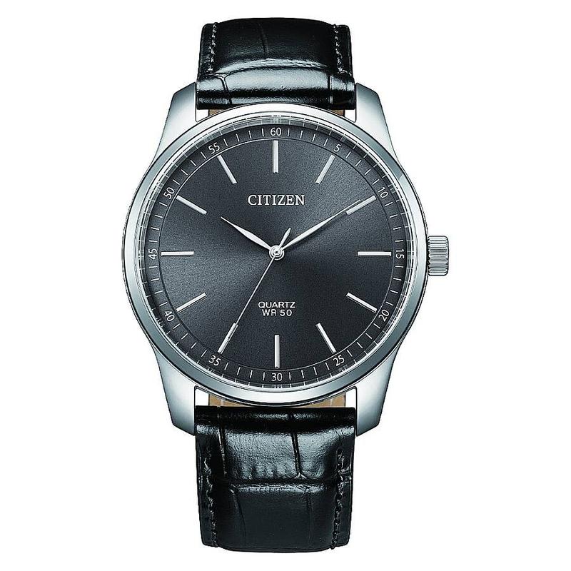 CITIZEN Series 50m Waterproof Quartz Leather Strap 42mm Men s Watch Black Dial BH5001-05H чёрный