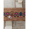 1pc Festive Linen Table Runner, Colorful Mexican Festival Design Tablecloth, Suitable For Home Dining Room And Restaurant, 13"X72"/33cm*183cm