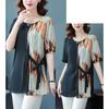 Western-style Loose Short-sleeved Chiffon Shirt Middle-aged and Elderly Summer Round-neck Fashionable Small Shirt