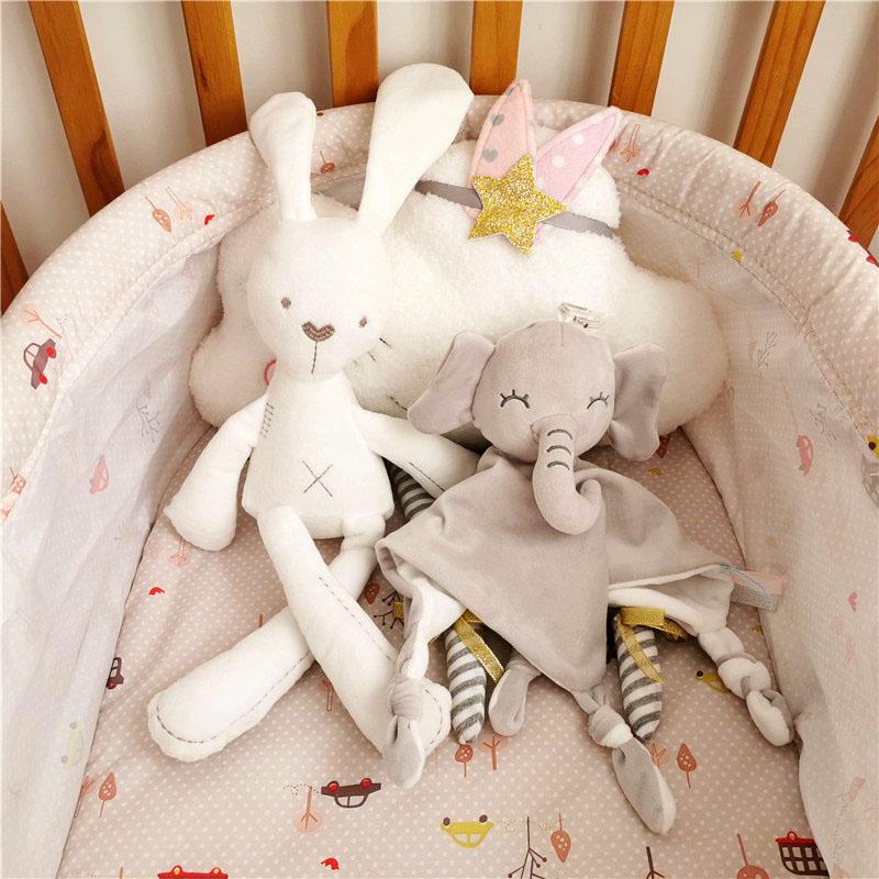 Baby Soft Plush Stuffed Elephant Security Blanket Animal Rabbit Baby Comfort Sleeping Toy for Boys and Girls