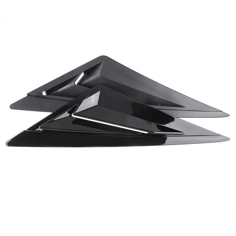 For Hyundai Elantra   Car Rear Louver Window Side Shutter Cover Trim Sticker Vent Scoop ABS Carbon Fiber Gloss Black