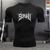 Fitness Shirt Men Breathable Summer Sports Fashion Printed Round Neck Short-sleeved Training Bodybuilding Workout T-shirt S-3XL