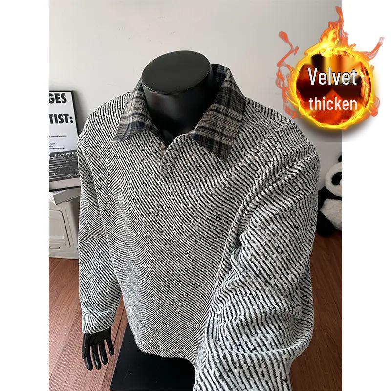 

Men s Winter Heavyweight Hoodie with Velvet, 450g, Loose Fit, Youth Style M