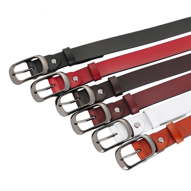 Soft Cowhide Leather Waist Belt High Quality Women's Waistband For Jeans Dress Lady Simple Casual Female Cinturones Black EMA