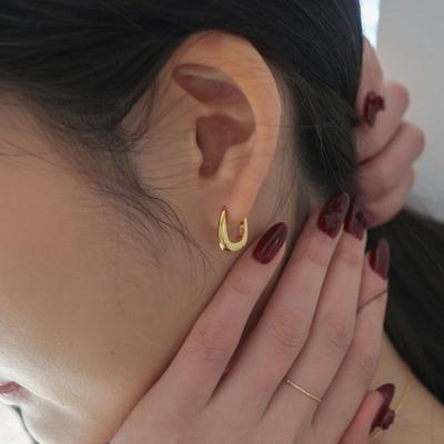 Modernlike 14k Gold-filled Silver Montble Bold One-touch Earrings
