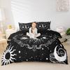 Erosebridal Tree of Life Comforter Cover Sun and Moon Bedding Sets, Gothic Bohemian Duvet Cover Twin 2Pcs Trippy Galaxy Stars Bedding with 1