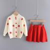 Toddler Kids Children Baby Girls Floral Knitted Cardigan Sweater Coats Skirt Set
