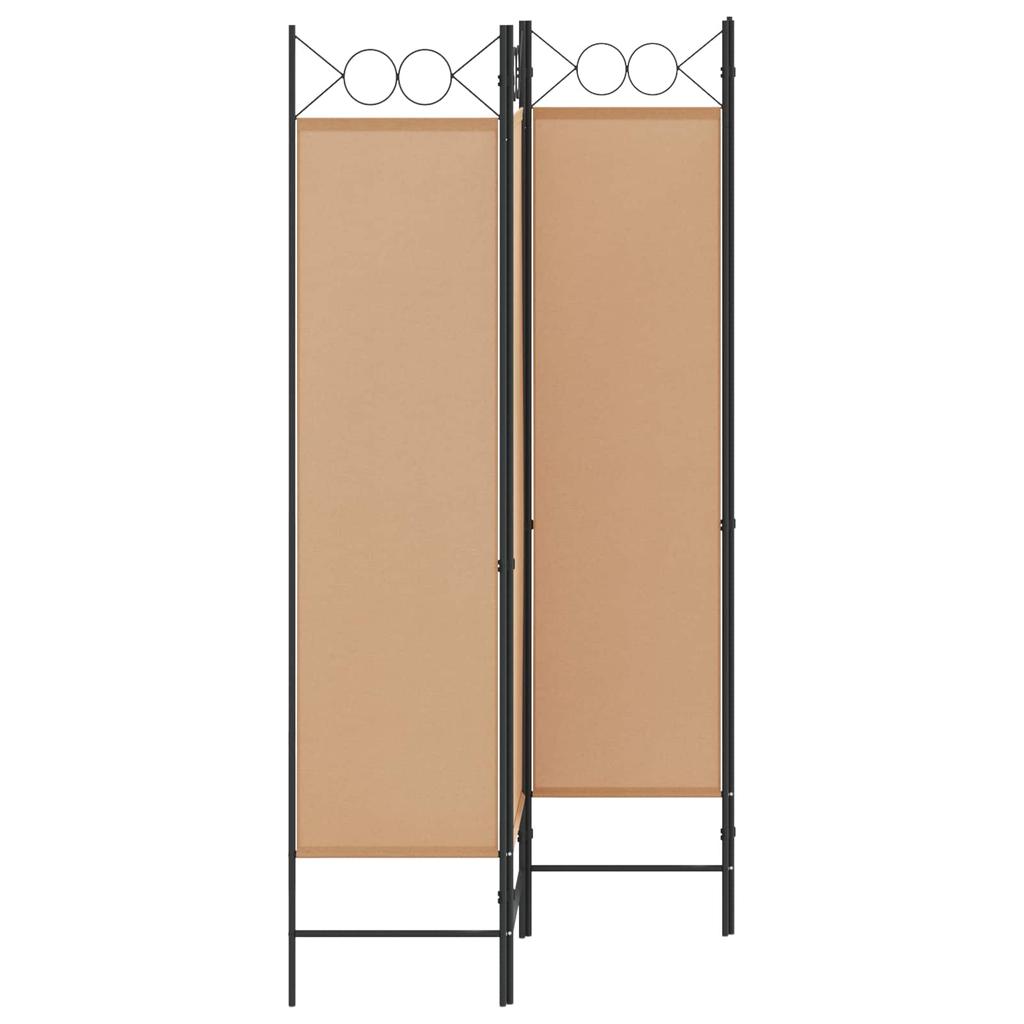 4 Panel Room Divider Beige 160 X 180 Cm Fabric
