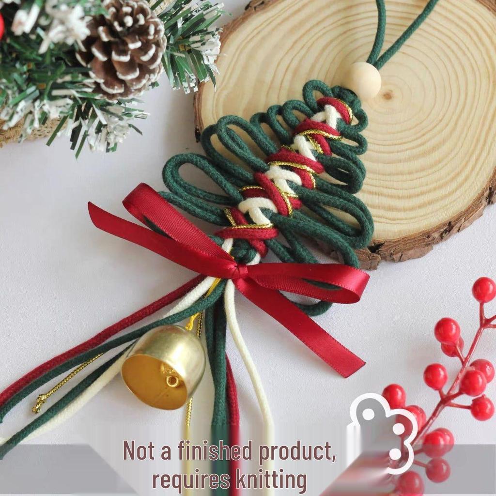 Handmade Woven Cotton Christmas Pendant Ornament for Windows and Cars