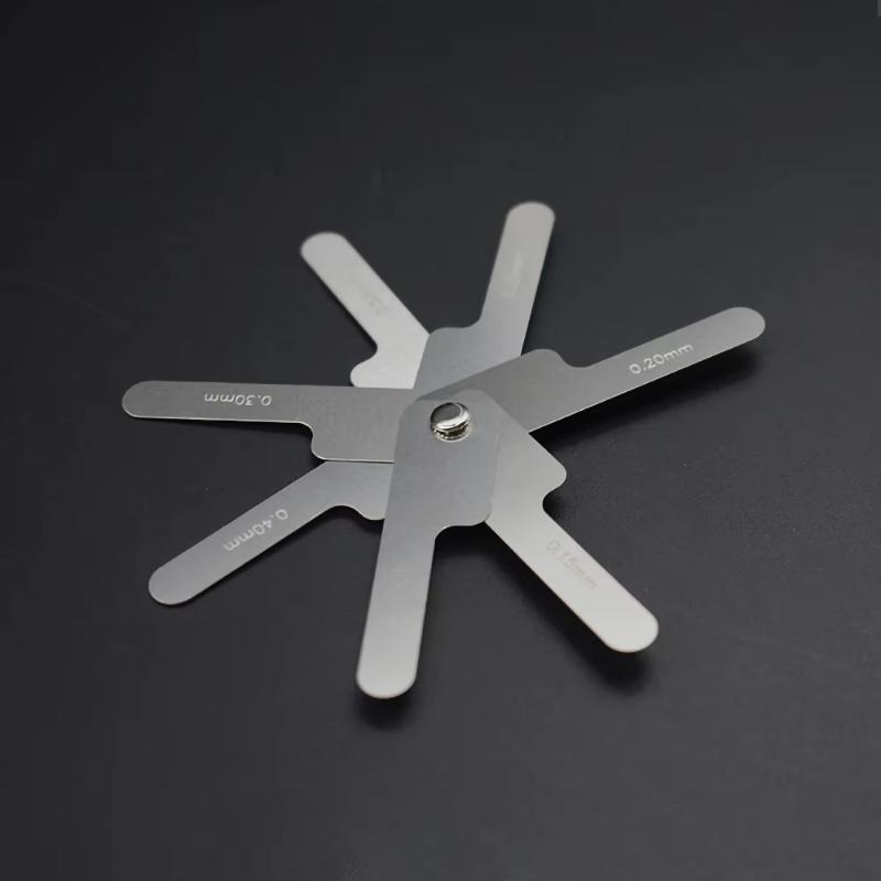 7 Blades Stainless Steel Dental Feeler Gauge Metric Scale Gap Ruler
