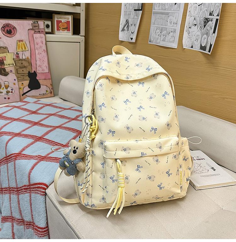 Schoolbag1011 New Schoolbag Female Japanese Ins Wind Small Fresh Literary Versatile Cartoon Print Girl Student Backpack