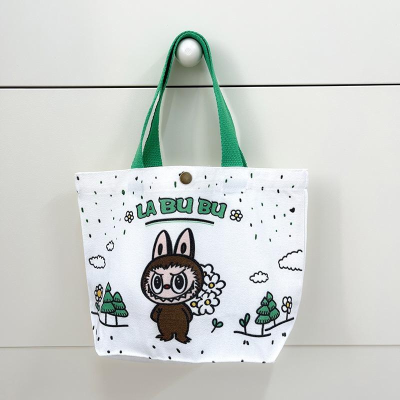 Cartoon Canvas Bag Girl Cute Hand Canvas Bag Going Out Versatile Hand Satchel Tote Bag