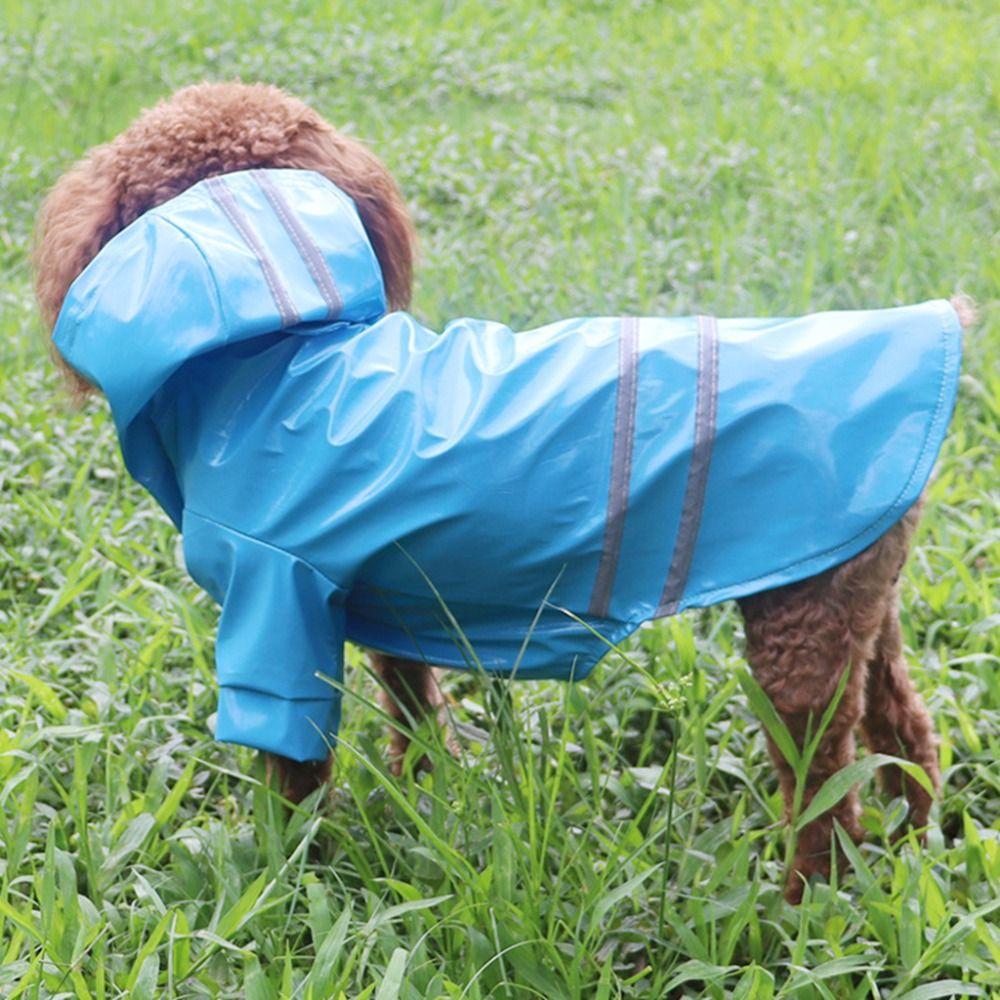PU Dog Hooded Raincoat Towable Small Dog Clothes Pet Cape Costume Dog Rain Cloak  Cats