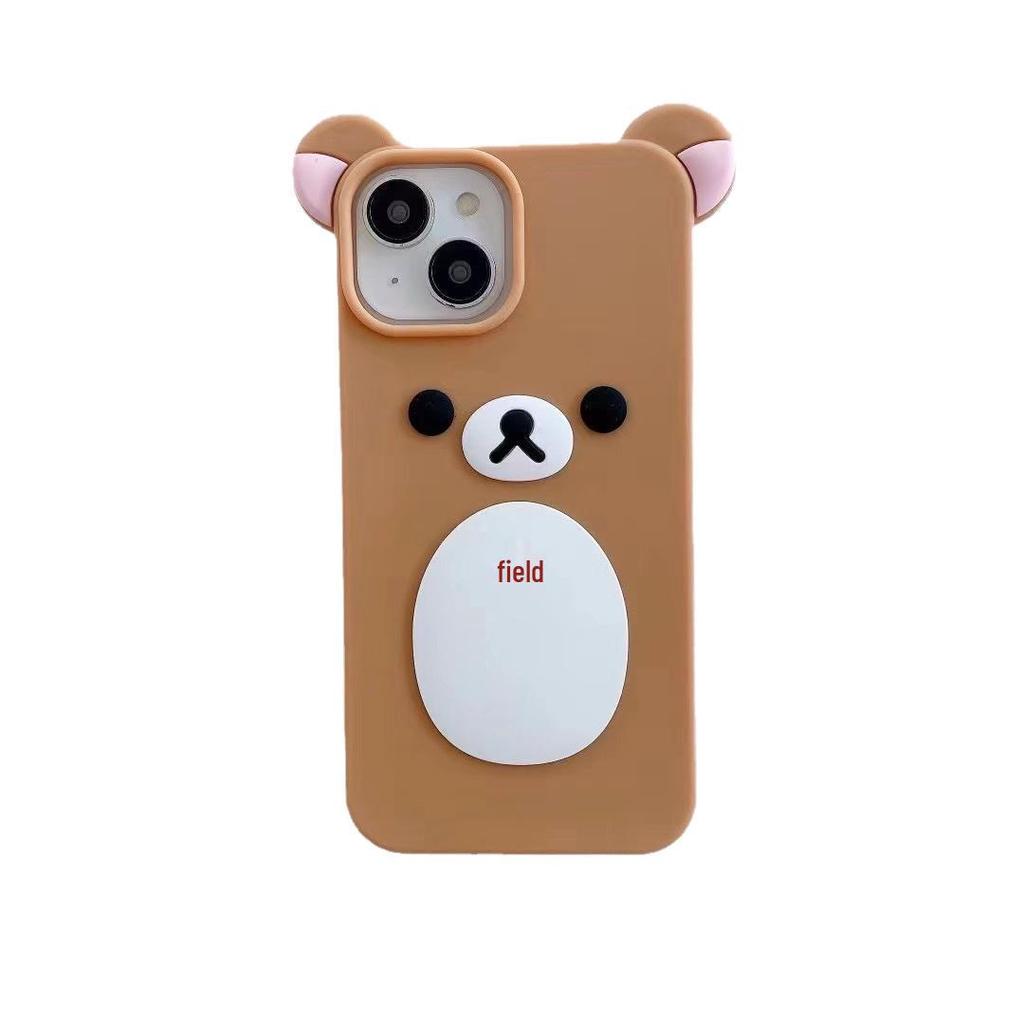 Custodia Antigoccia 3D Rilakkuma per iPhone 14/13/12/11 & 16/15 Pro Max