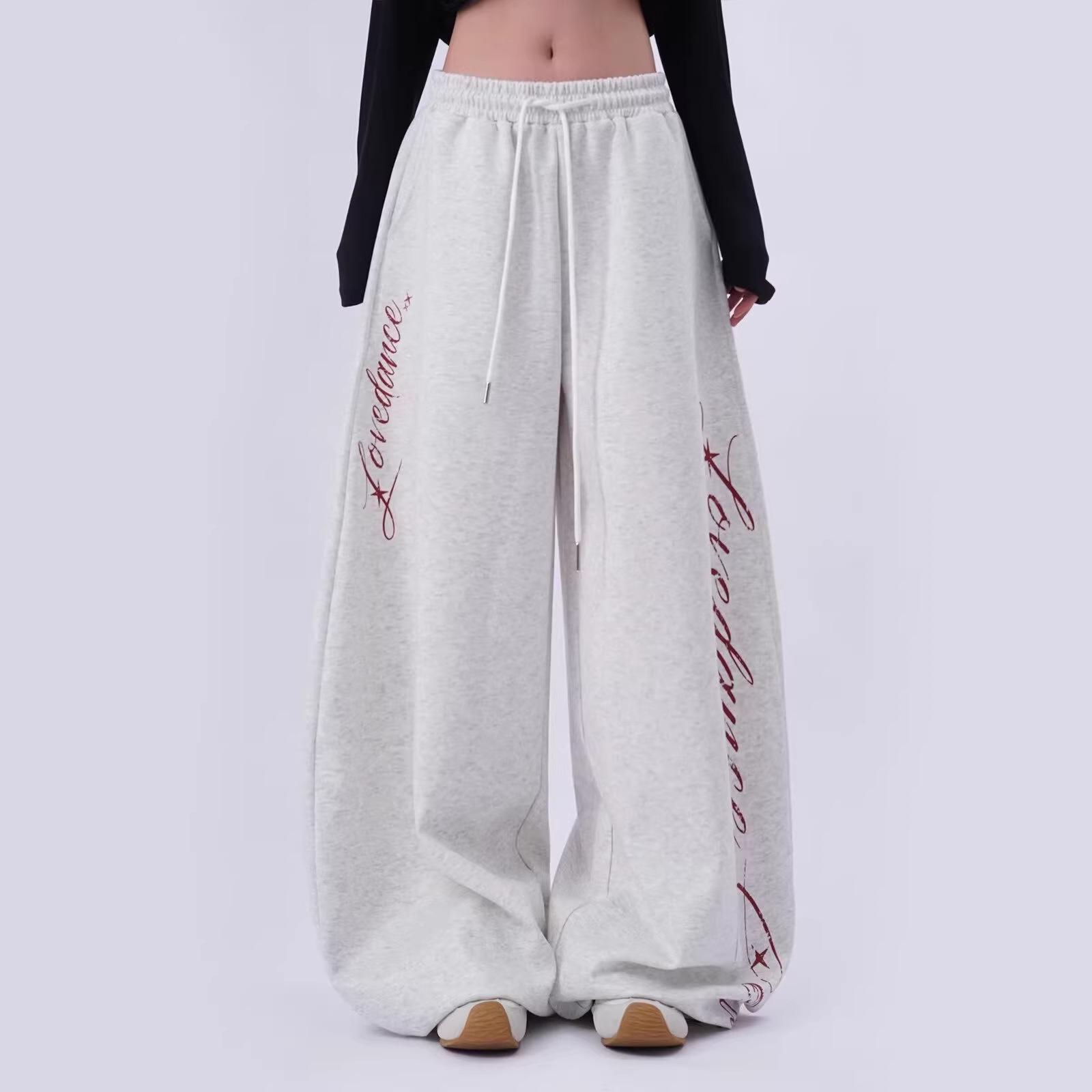 

Trendy Korean Hip Hop Print Casual Slimming Pants for Women 2XL
