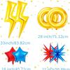 8pcs/set Golden Lightning Blue Red Exploding Star Foil Balloon Hedgehog Themed Birthday Party Decor Children's Birthday Supplies