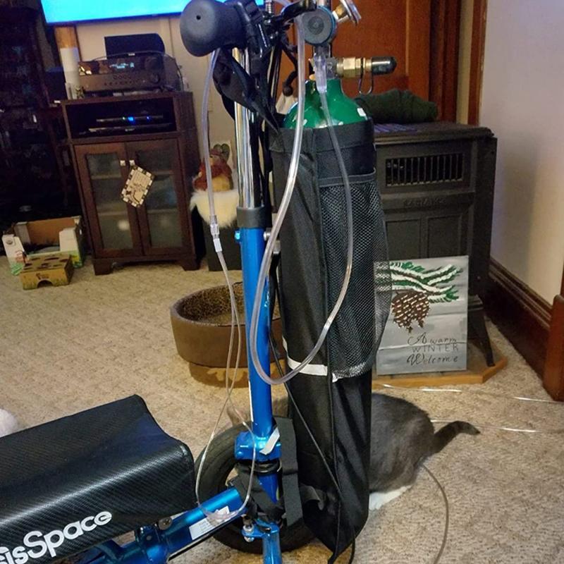 Oxygen Tank Holder For Wheelchair Portable Medical Cylinder Backpack For Travel Carrier Accessories Bag For Walker Rollator