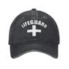 Lifeguard Cross Logo Print Caps for Men Women Cotton Trucker Hat Daily Wear Baseball Cap Adjustable